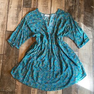 Natural Life Floral Blue Tunic Dress